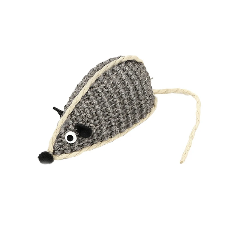 Dark Khaki Ложные игрушки для кошек с мышкой, забавные тканые мини-игрушки из сизаля, забавные игрушки для кошек, котенок, Интерактивная игрушка для кошек, прорезыватель - Цвет: Dark Khaki