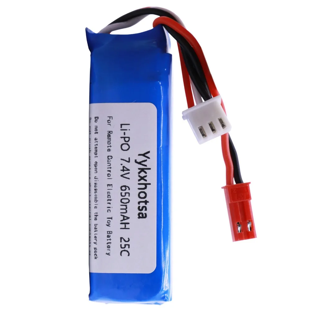 10 шт./лот Lipo Батарея для WLtoys A202 A212 A222 A232 A242 A252 4WD RC автомобиль 7,4 V 650mAh 2S высокая qulality Батарея