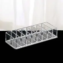 Акриловая стойка для губной помады, маленькая коробка для хранения пудры, прозрачная 8 теней для век, румяна, стойка для макияжа