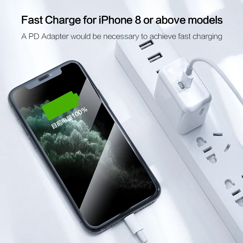 2 м 18 Вт USB PD кабель type C кабель зарядное устройство для Lightning iPhone 11 Pro 8 Plus X XR XS Max длинный провод для быстрого заряда для iPad Macbook