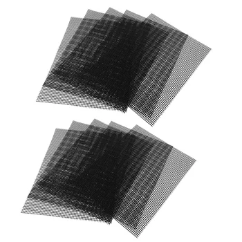 

Heat Resistant Non Stick BBQ Grill Mesh Mat Set of 10 Easy to Clean, Reusable Grill Mats for BBQ,Black