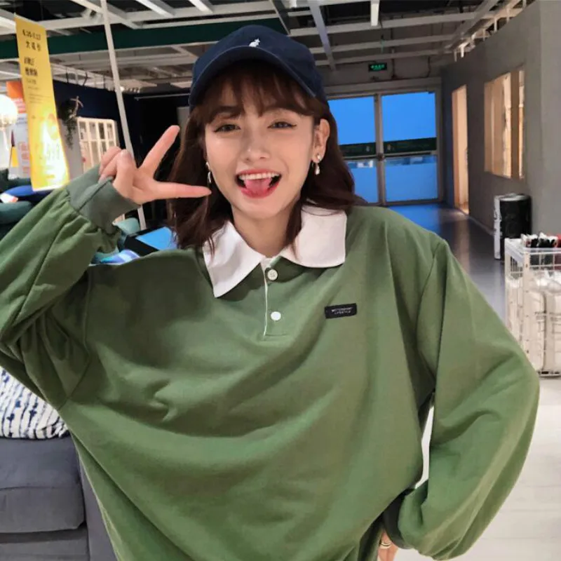 Толстовки для женщин с буквенным принтом Ulzzang Kawaii мягкий свитшот для девочек Свободный корейский стиль тонкая модная простая женская одежда повседневная
