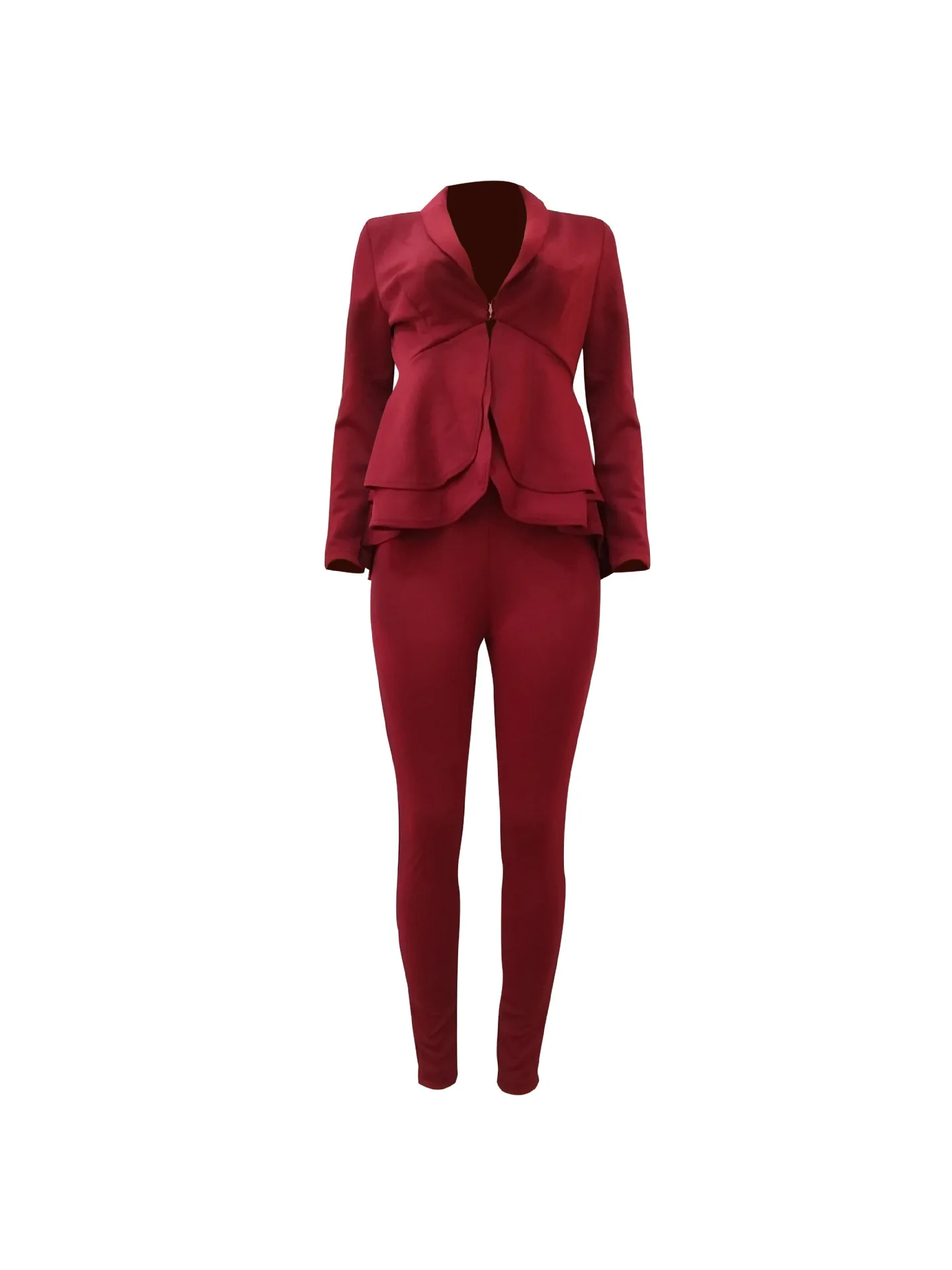 VITIANA, официальный комплект из 2 предметов для женщин, осень, женский пиджак с оборками и штаны, комплект из двух предметов, женский черный офисный комплект