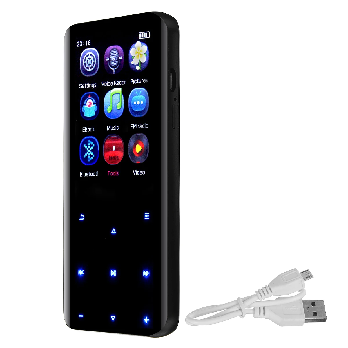 MP3-плеер bluetooth Встроенный 8/16 ГБ 2,4 ''экран сенсорная клавиша FM радио Запись видео электронная книга поддержка OTG портативный hifi MP3-плеер