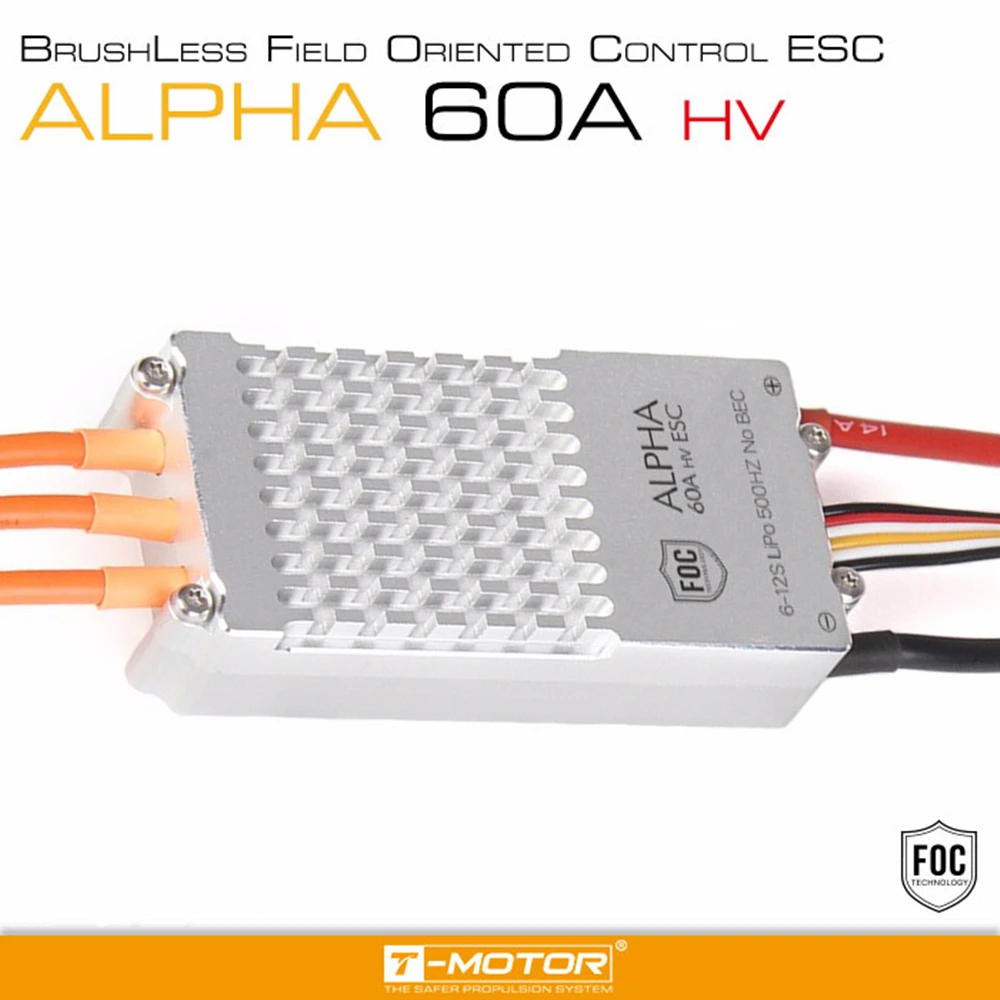 TMOTOR ALPHA 60A HV 6~ 12S LiPo 500 Гц без BEC FOC ESC специально для многовинтового БПЛА