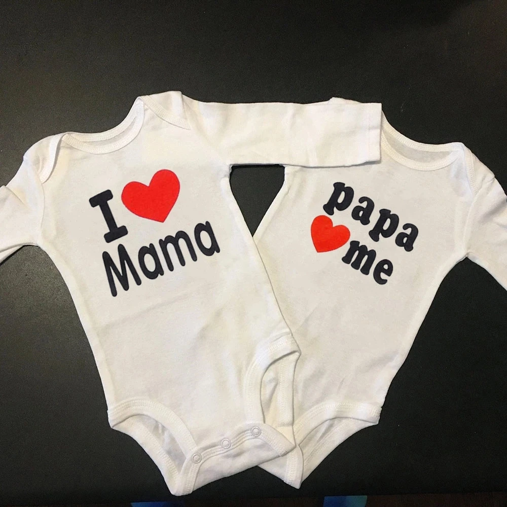 I Love Mama Papa Love Me Newborn Baby Bodysuit Twins Baby Boys Girls  Onesies Rompers Cotton Long Sleeve Body Baby Clothes Gifts|Bodysuits| -  AliExpress