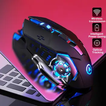 

Rechargeable Wireless Mouse Silent Ergonomic Gaming Mice 6 Keys RGB Backlight 1600 DPI for Laptop Computer Pro Gamer