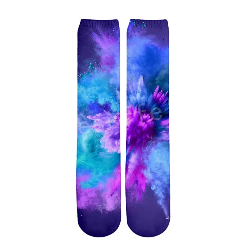 Tessffel Shock Explosion Art красочные новые модные повседневные Harajuku унисекс 3DPrint для мальчиков/девочек/мужчин/женщин лодыжки Длинные носки стиль-1