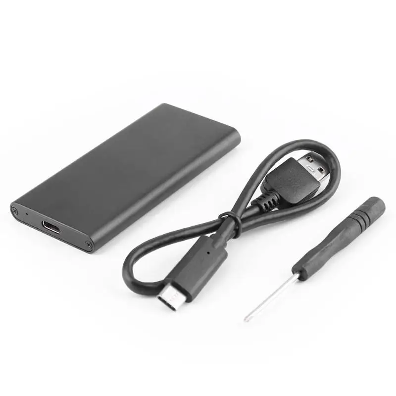 Алюминиевый HDD коробка USB3.1 type-C к MSATA SSD Внешний корпус SSD жесткий диск Корпус 10 Гбит/с Hign-speed для Windows SE/ME/2000