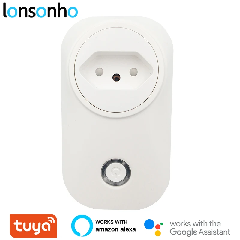 Lonsonho Tuya Smart Plug Бразилия Wifi умная розетка Brasil 16A монитор питания работает с Alexa Echo Google Home мини