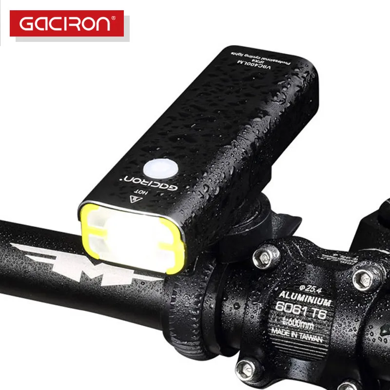 

GACIRON Cycling WaterProof IPX3 Led Light USB Rechargeable Mini Bike 400 Lumens Handlebar Front Flashlight Road Bicycle MTB Bike