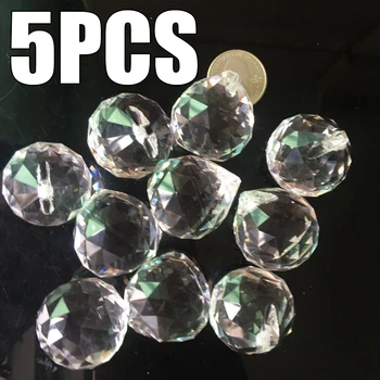

5pcs New 30mm Chandelier Crystal Ball Lamp Prism Fengshui Pendant DIY Hanging Suncatcher Home Decor