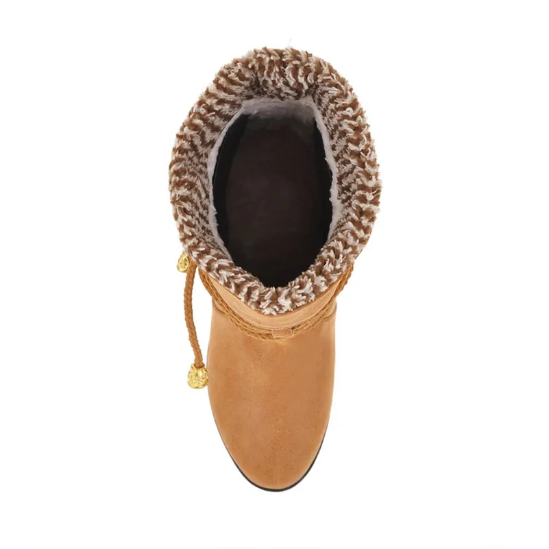 Meotina Autumn Mid Calf Boots Women Boots Crystal Slip on Flat Boots Pleated Round Toe Shoes Ladies Winter Green Plus Size 33-43