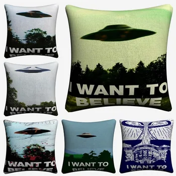 

I Want To Believe X File TV Play Decorative Linen Cushion Cover 45x45cm Pillowcase For Sofa Home Decor Pillow Case Almofada