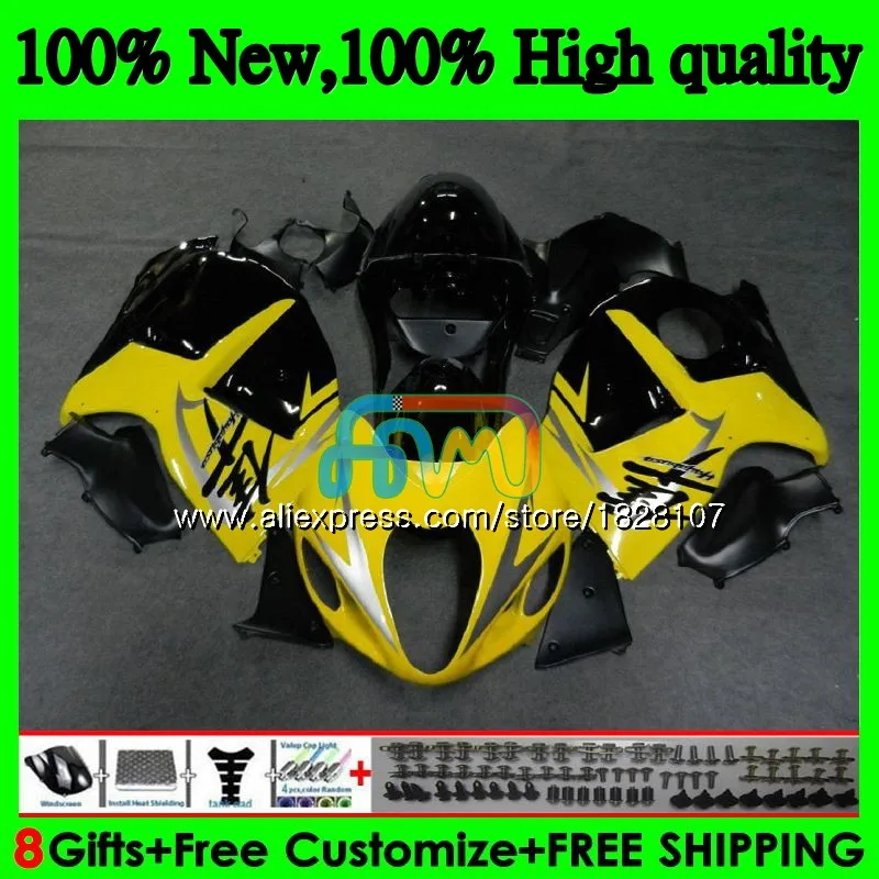 GSXR-1300 для SUZUKI Hayabusa GSXR1300 96 02 03 04 желтый черный 05 06 07 49BS. 86 GSXR 1300 2002 2003 2004 2005 2006 2007 обтекатель