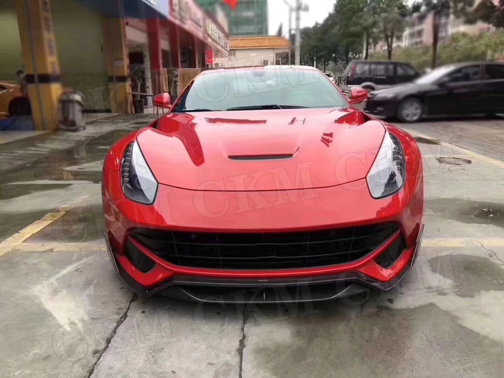 D стиль передний спойлер чехол для Ferrari F12 Berlinetta 2013- FRP из углеродного волокна Голова подбородка бампер Защита автомобиля стиль