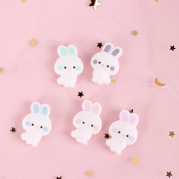 

10Pcs Silicone Cartoon rabbit Silicone Teether DIY Crafts Baby Accessories Silicone Beads Baby Teethers Toy
