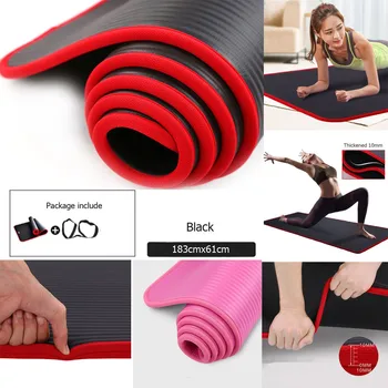 

Unisex Thickened Edged Yoga Mat Sports Non-slip Yoga Blanket 10MM Beginner Sports Environmental Mats High Quality