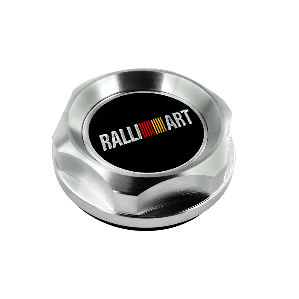 Серебристый Ralliart гоночный двигатель масляный колпачок масляный топливный наполнитель Крышка для Mitsubishi HT6315 - Цвет: Серебристый