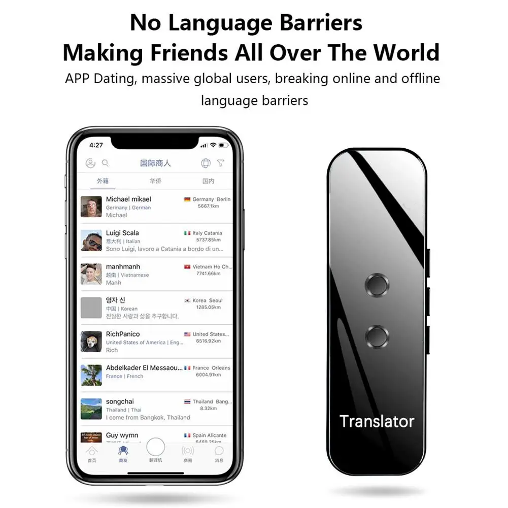 Bluetooth переводчик новейший умный голосовой переводчик устройство электронный портативный 3 в 1 голосовой/текстовый/фотографический# M2