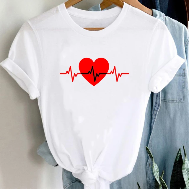 Than Heart Women's T-shirt Harajuku Love T Shirt Women Fashion Ladies Black Graphic T Shirts Women 2022 New Summer Femme Clothes JW506