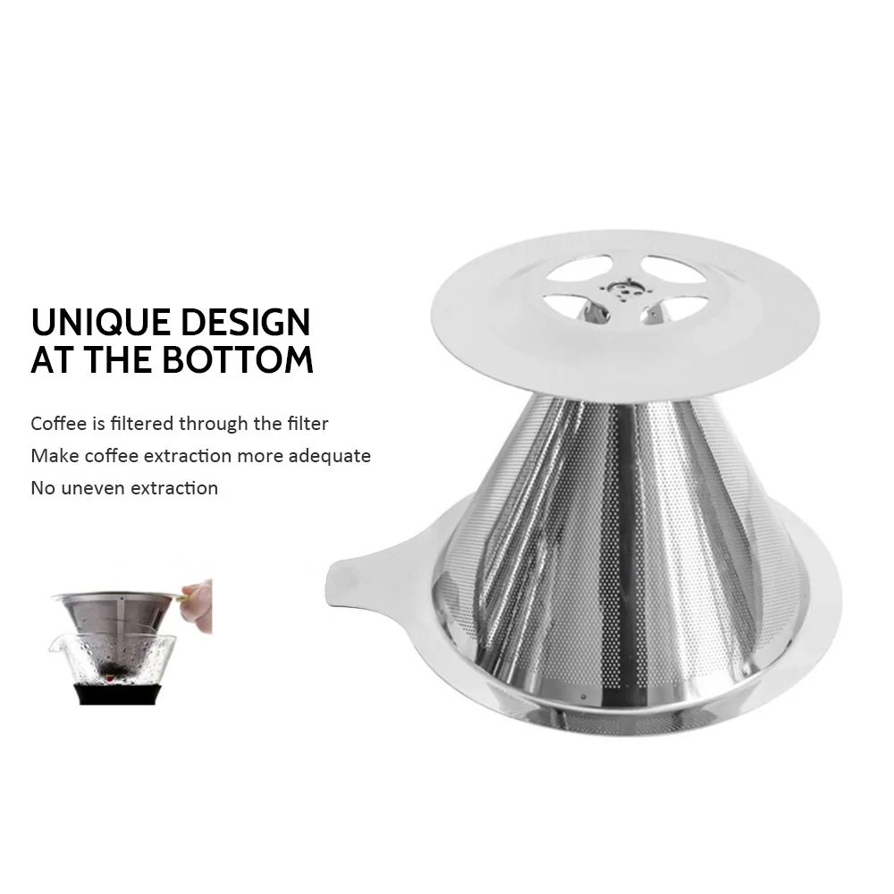 Stainless Steel Coffee Filter Holder Pour Over Mesh Tea Dripper Cup Vividly NEW