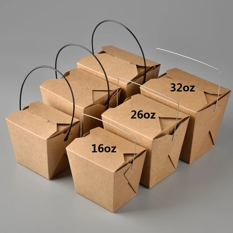 Высококачественный портативный контейнер из крафт бумаги 25 шт. упаковка для