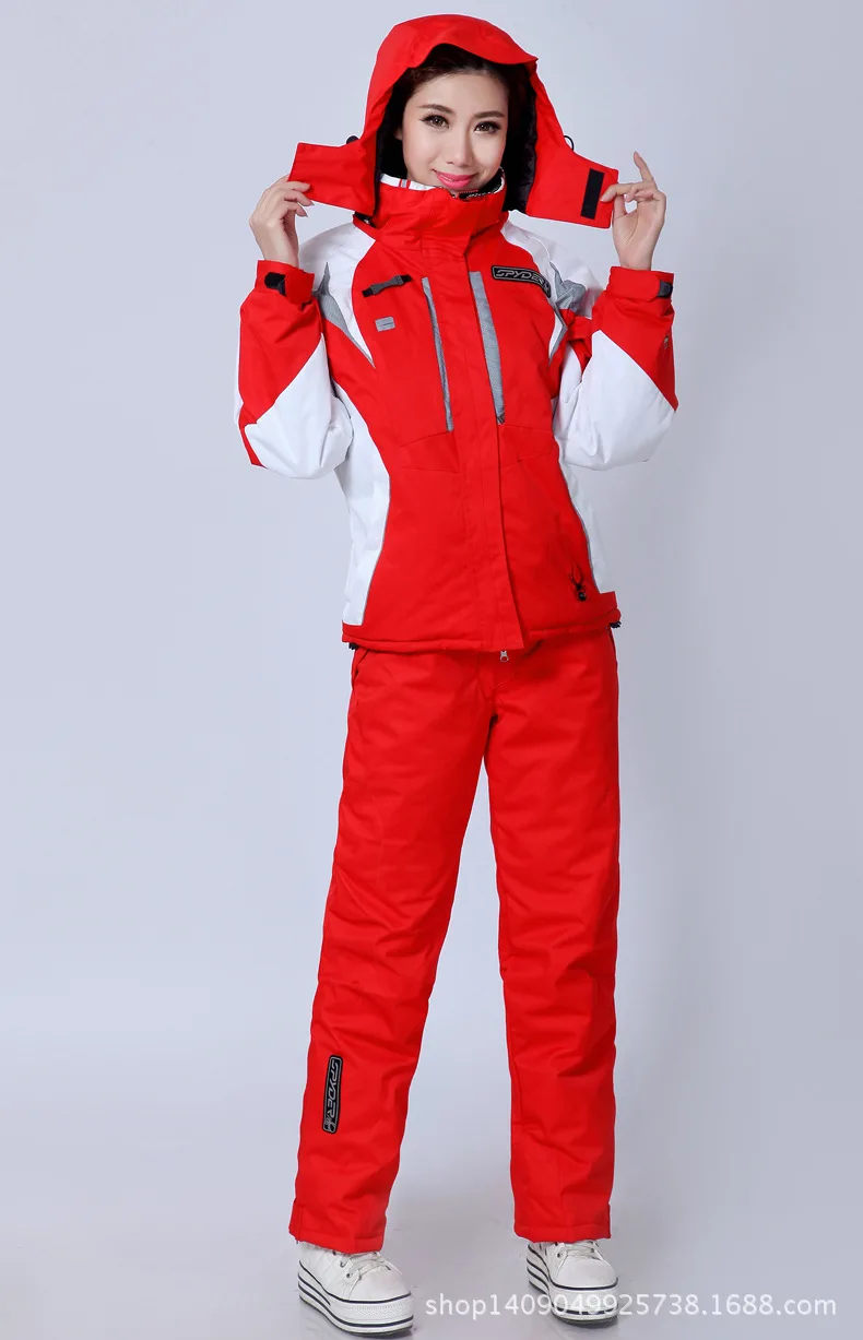 Лыжный костюм женская зимняя утепленная лыжная одежда Водонепроницаемая