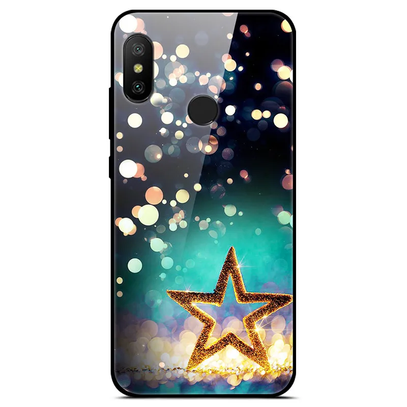 44 Для Xiaomi mi AA2 LITE чехол Чехол с узорами, стеклянная задняя крышка, чехол для телефона для Xio mi A2 LITE A2, силиконовый бампер, Coque pop чехол s - Цвет: 44