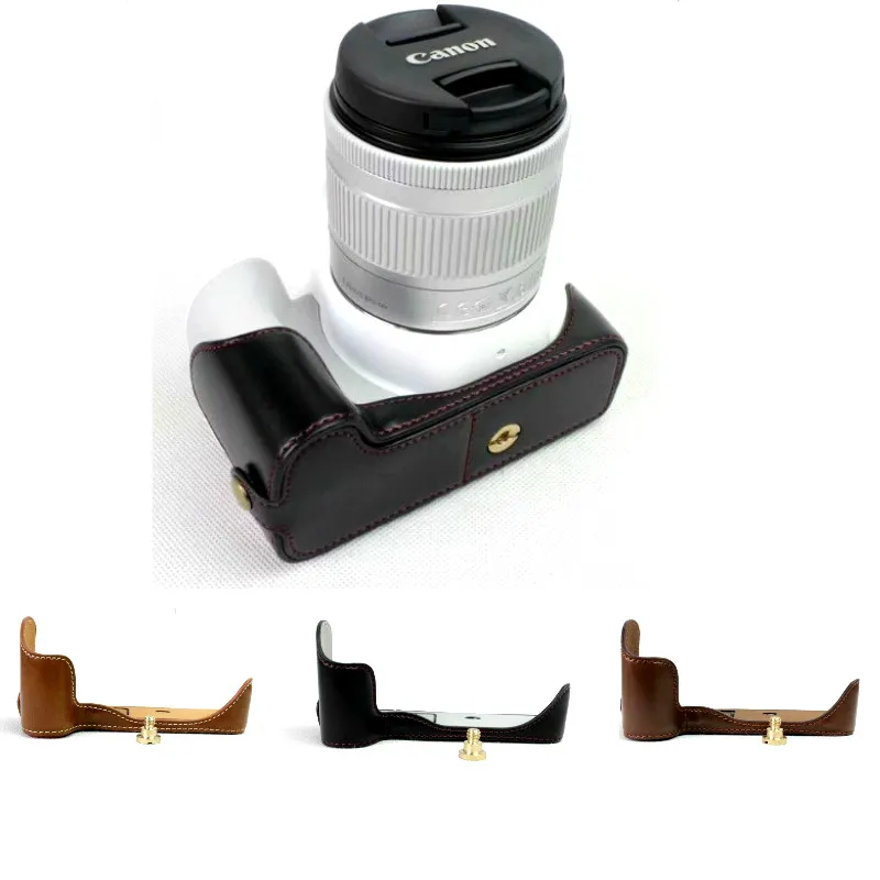 Чехол из искусственной кожи для камеры на половину тела для Canon EOS200D 200DII 250D Kiss X9 X10 Rebel SL2 SL3 крышка с открытой батареей