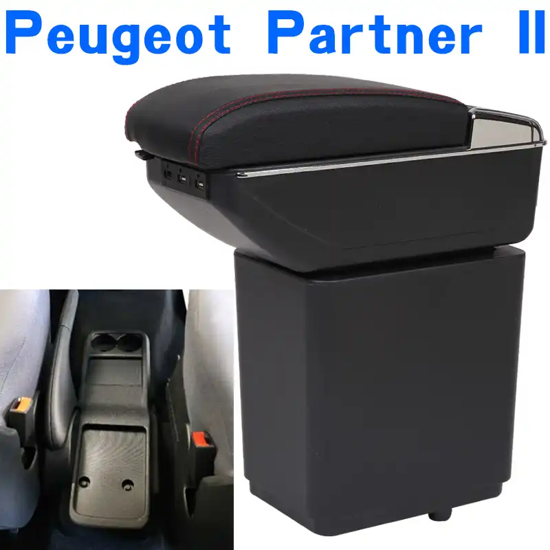 For Peugeot Partner Ii 2 Armrest Box Universal Car Center Console Caja Modification Accessories Double Raised With Usb Armrests Aliexpress