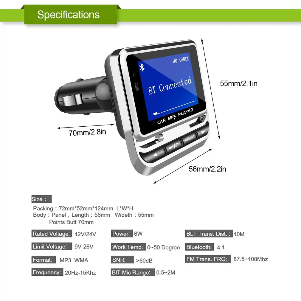 1," lcd Автомобильный MP3 fm-передатчик модулятор Bluetooth Handsfree Музыка MP3 аудио плеер с пультом дистанционного управления Поддержка TF карты/USB