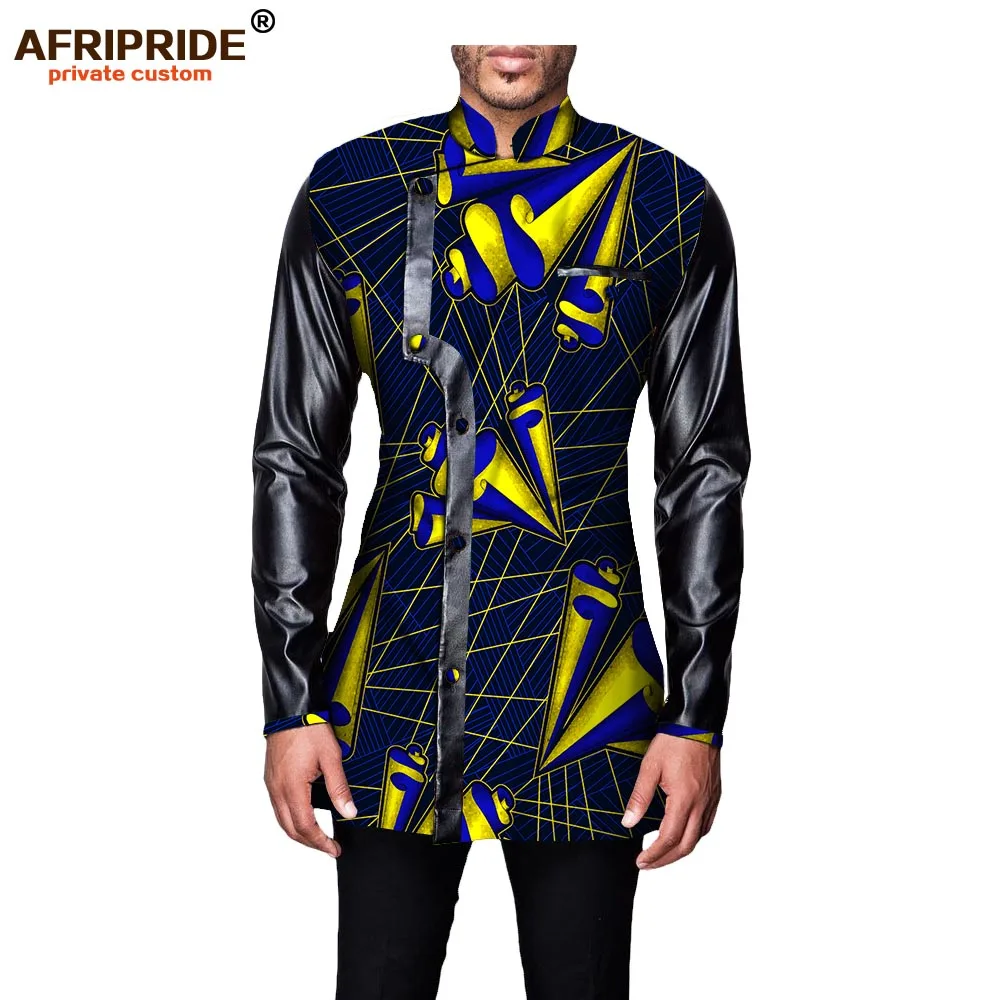 Африканская одежда осеннее Мужское пальто AFRIPRIDE с длинным рукавом однобортное повседневное пальто из хлопка и искусственного меха пэчворк A731404 - Цвет: 287X