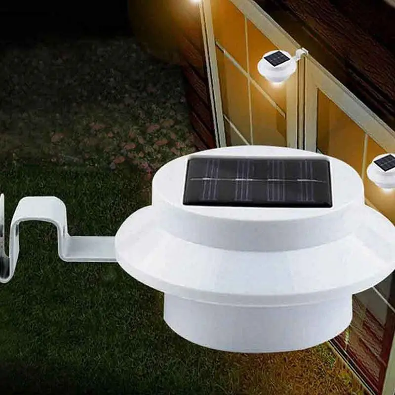 Promotion! 4 Led Solar Powered Gutter Light Outdoor/Garden/Yard/Wall/Fence/Pathway Lamp Solar Panel+Plastic Solar Rechargeable L