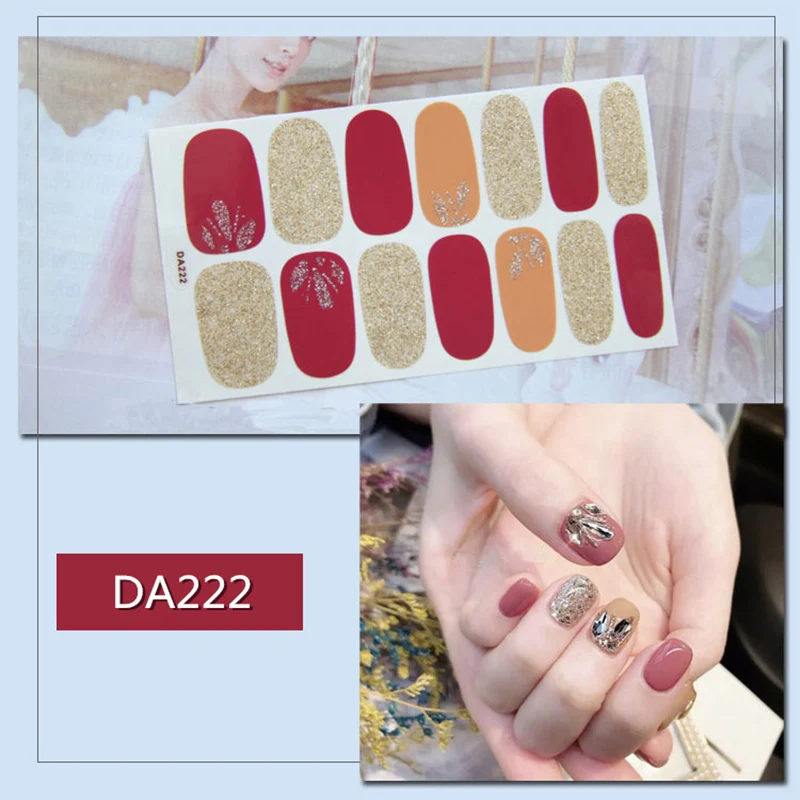 da222 Девушки Наклейки для ногтей наклейки-лак Gradation Девушка водонепроницаемый экологический стикер для защиты ногтей s EY669 - Цвет: da222
