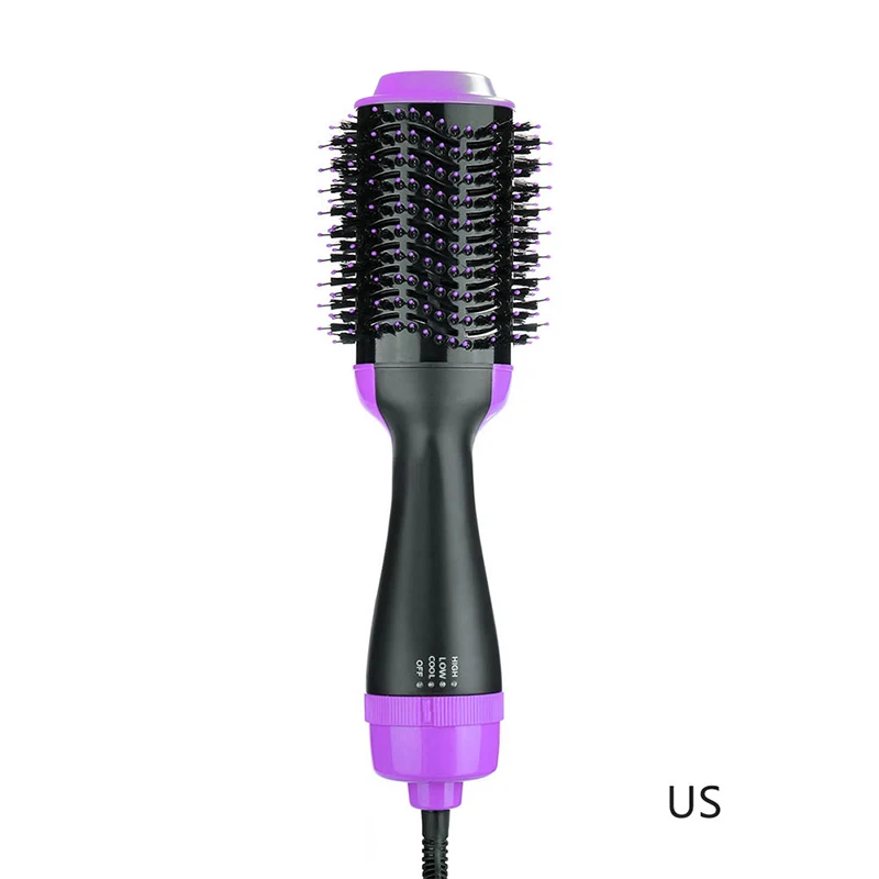 US Purple Многофункциональный фен для волос, вращающаяся щетка для волос, ионная роликовая расческа для волос, выпрямители для волос, прибор для личной гигиены - Цвет: US Purple