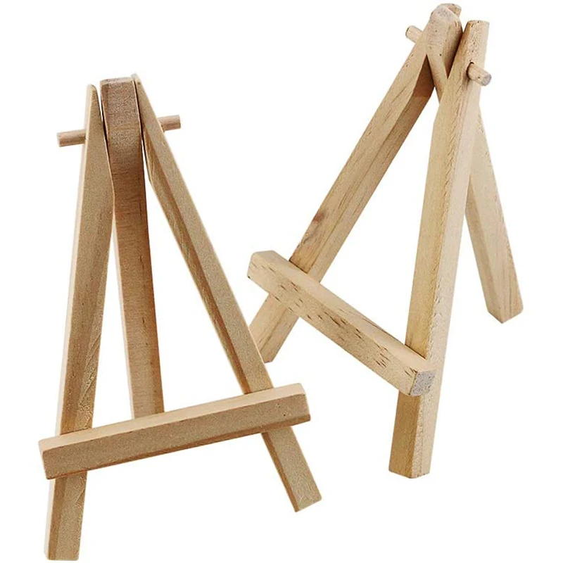 24Pcs 12.7cm Mini Wooden Display Stands, Easels, Table Top Stands, Suitable For Children's Handicrafts, Business Cards