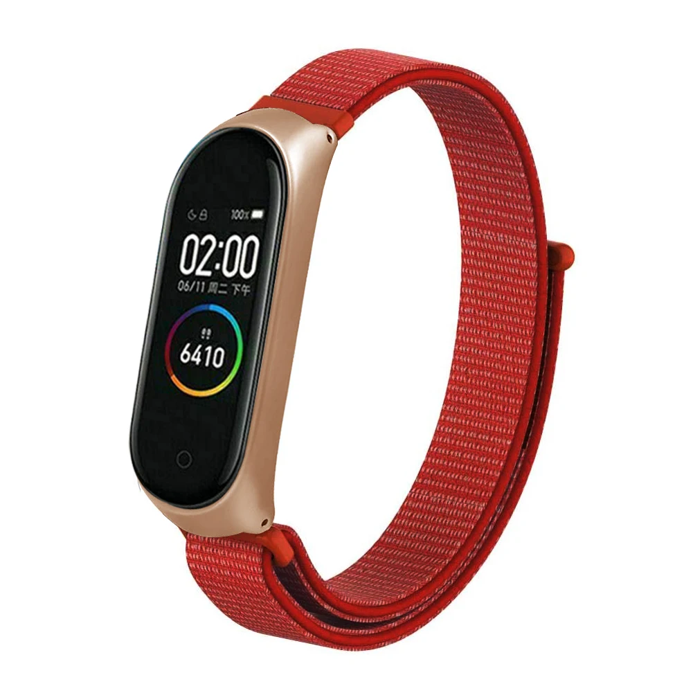 Смарт часы браслет нейлоновый ремешок для Xiaomi mi Band 3 4 mi Band 4 3 ремешок браслет из нержавеющей стали ремешок