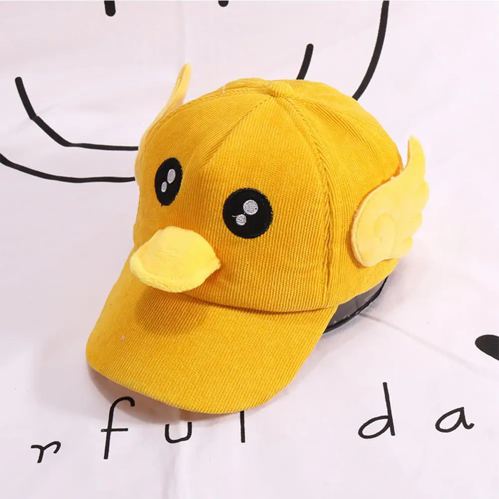 yellow HobbyLane очаровательные детские шапки, модные кепки для мальчиков и девочек, бейсбольные кепки, Вельветовая шапка с рисунком - Цвет: yellow