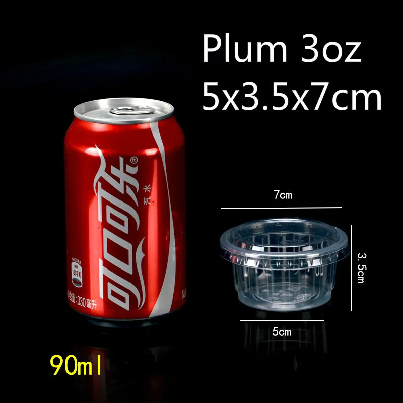 3oz90ml-plum 50 шт пудинг чашка с крышкой одноразовые пластиковые чашки соус для выпечки, желе десерт чашки свадебные маленькие Мини партии набор чаша коробка - Цвет: 3oz90ml-plum