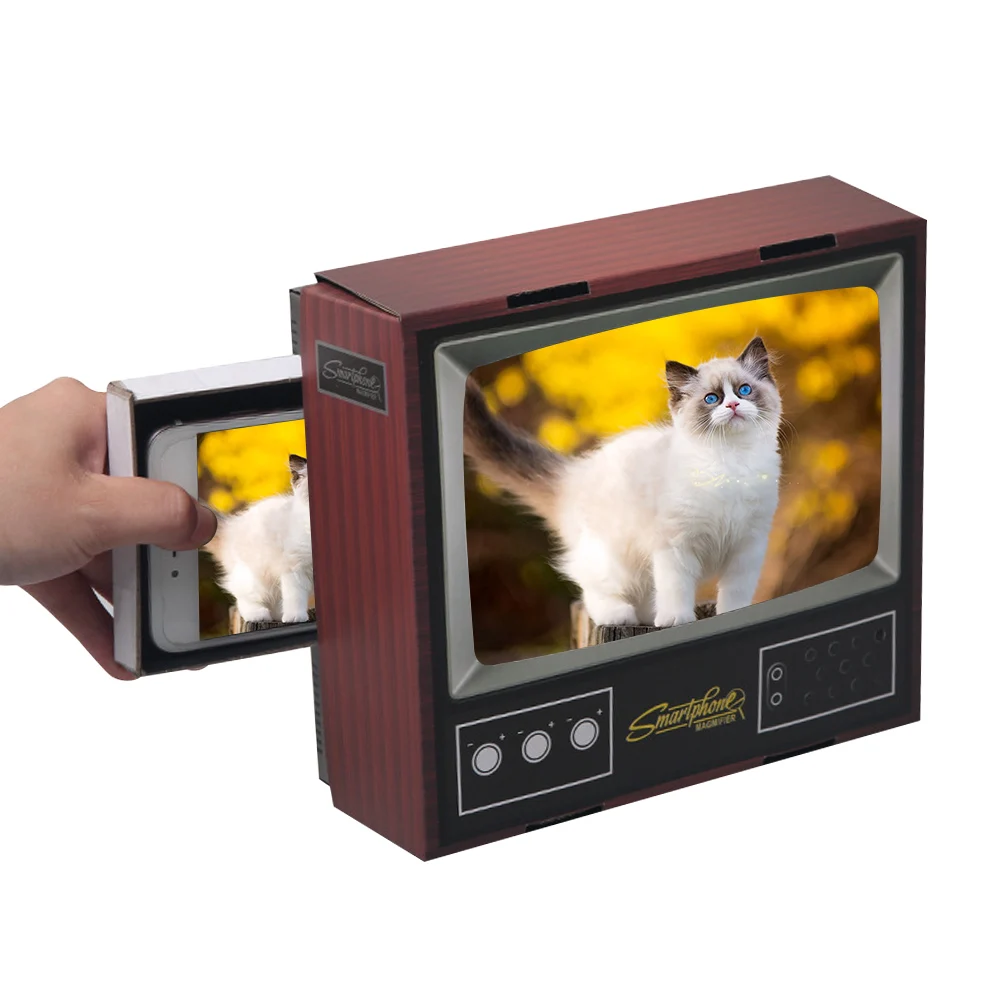 

Smartphone Amplifier Mobile Phone Screen Magnifier Eye Protection Adjustable Holder Universal Small TV Desktop Expander Video