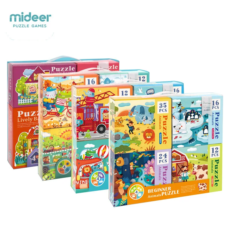 

MiDeer Young CHILDREN'S Four-in-One Theme Advanced Intelligence Large Pieces Jigsaw Puzzle Make-up Educational Early Childhood T