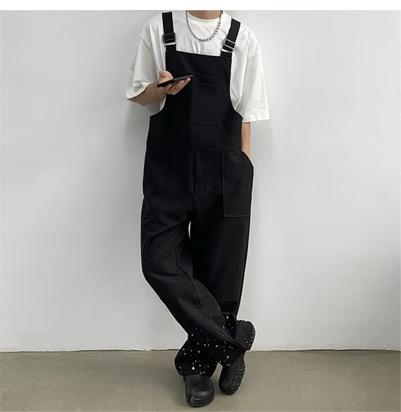 Комбинезон мужской с завышенной талией модный Свободный Повседневный брючный