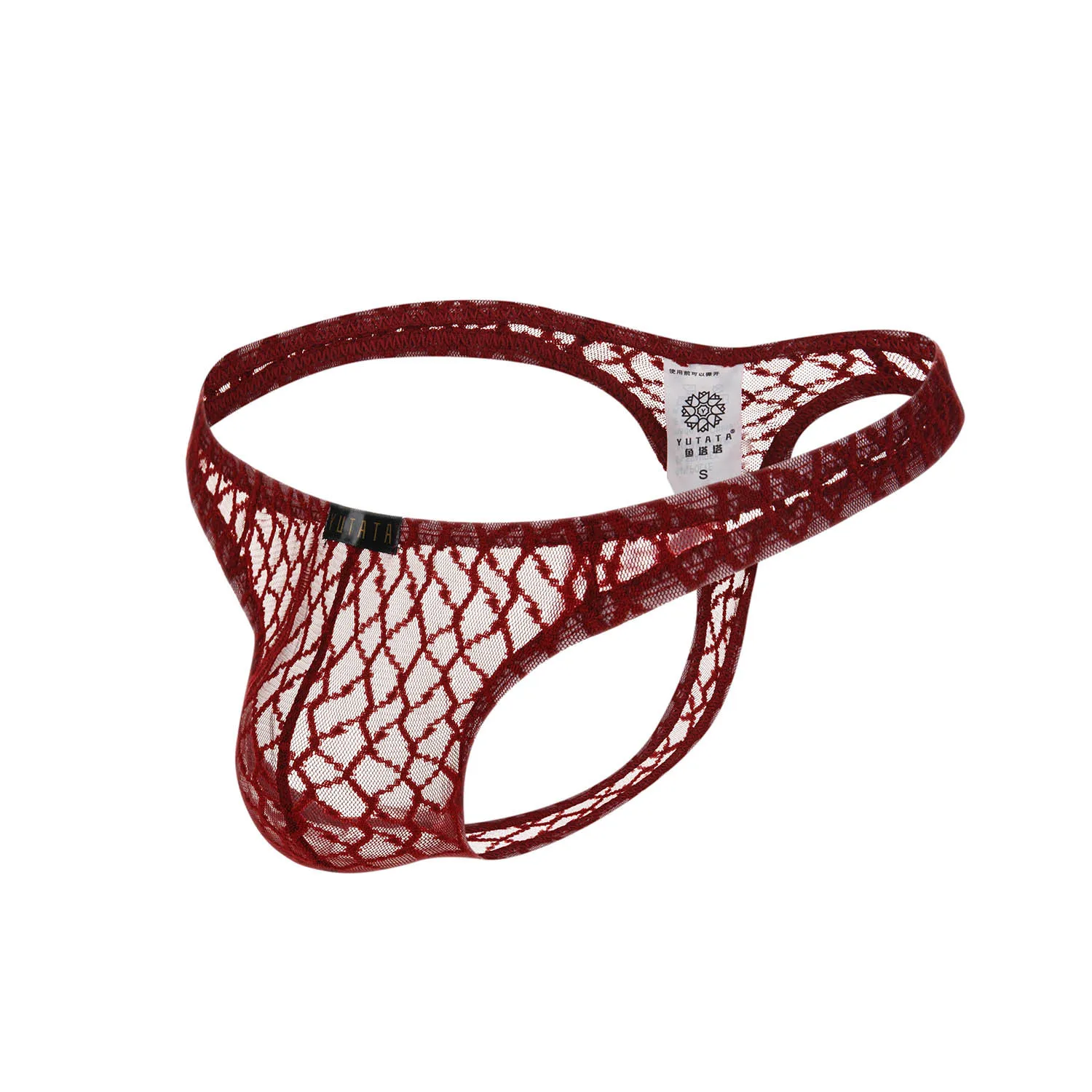 Мужские стринги нижнее белье сексуальные прозрачные кружевные сетчатые U