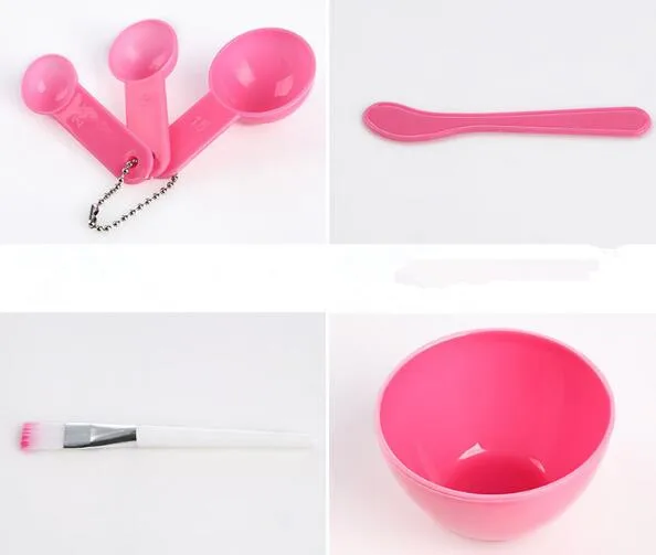 30 компл./лот 4 в 1 DIY маска для лица, щетка и чашка для смешивания ложка палочка инструмент набор для ухода за лицом высокое качество