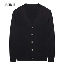 Осенне-зимний Однотонный свитер пальто мужской теплый мужской свитер-кардиган пальто платье Повседневная трикотажная мужская одежда