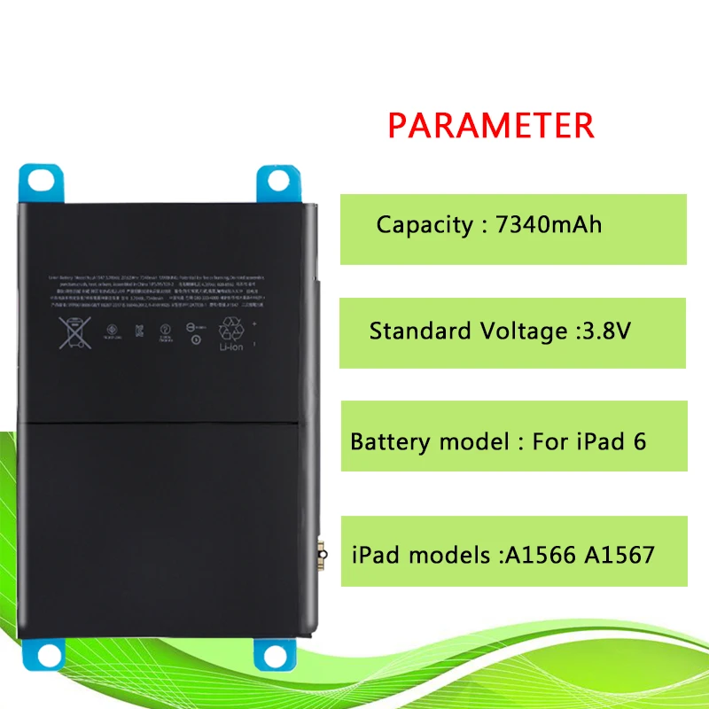 Для IPad Air 2 аккумулятор 7340mAh литий-ионный внутренний сменный аккумулятор для Ipad 6 Air 2 A1566 A1567 с инструментами
