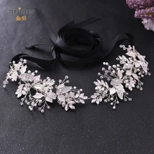 TOPQUEEN SH272 свадебный пояс Свадебные ремни цветочный свадебный пояс Стразы пояс с цветами для девушки Кристальный пояс для формального платья