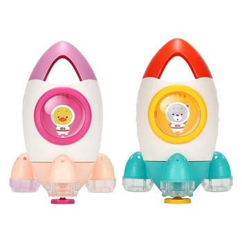 

Hot Sell Rocket Baby Bath Toys For Kids Shower Play Water Wash Hair Bathing Tub Bathroom Playing Toy for Children Gifts