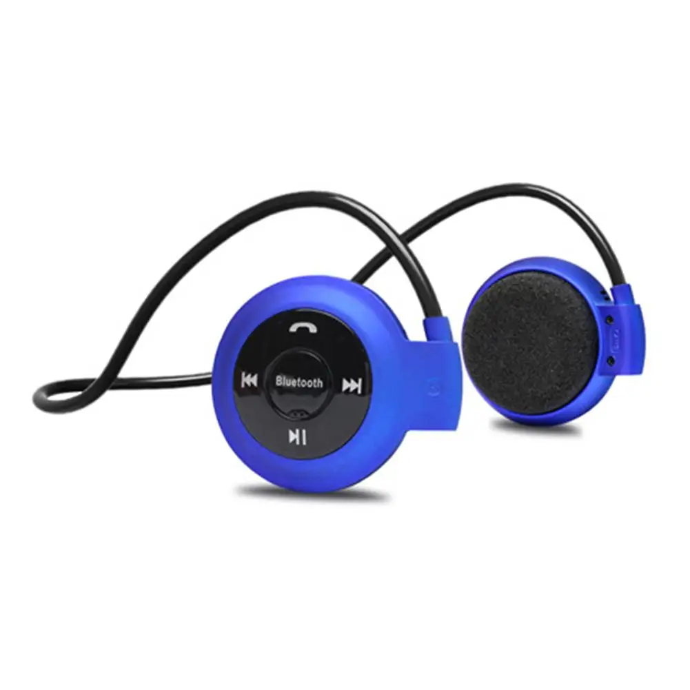 Blue Bluetooth гарнитура Mini 503 Handsfree MP3 Беспроводная Спортивная гарнитура стерео fm-радио TF карта мини три-в-одном - Цвет: Blue